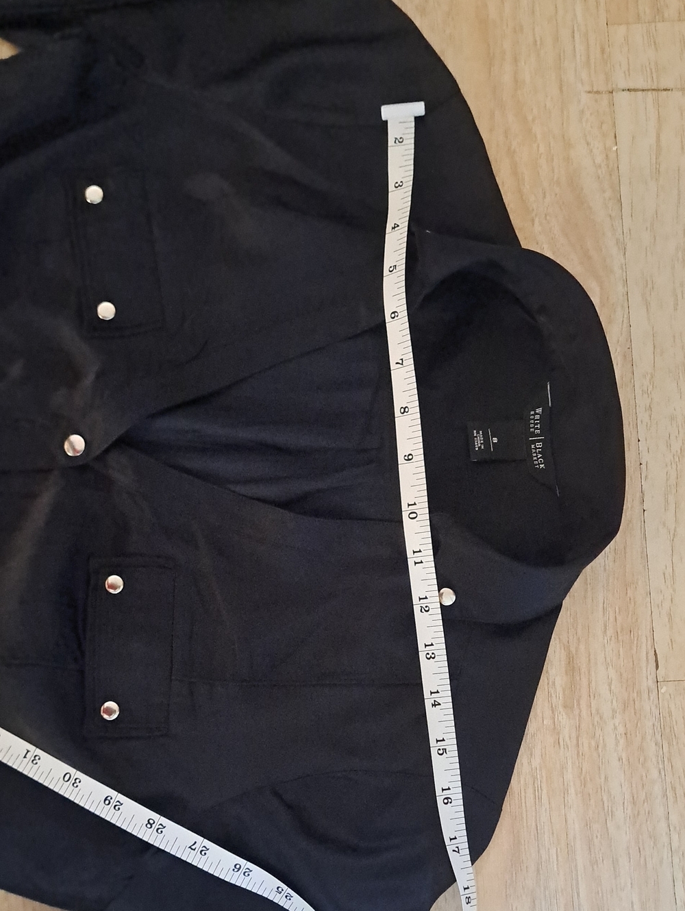 White House Black Market Black Button-Front Midi Shirt Dress - Picture 7 of 14